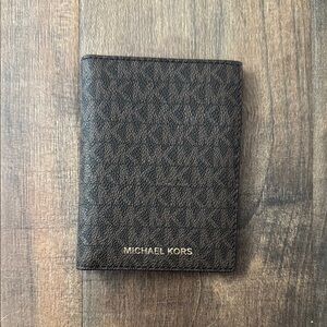 Michael Kors Brown Passport Card Holder Compact Design